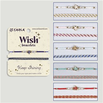 Set 2 pulseras cordón. 08. Estrella. Surtidas