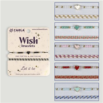 Set 2 pulseras cordón. 12. Corazón. Surtidas