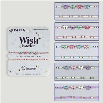 Set 2 pulseras cordón. 23. Mariposas. Surtidas