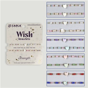 Set 2 pulseras cordón. 30. Corazón. Surtidas