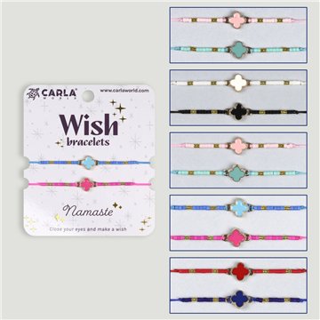 Set de 2 bracelets cordon. 33. Trèfle. Assorties