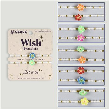 Set 2 pulseras cordón. 36. Flor Hawai. Surtidas