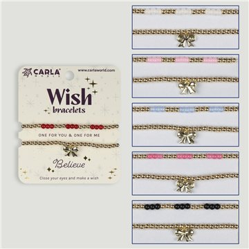 Set 2 pulseras cordón. 49. Lazo. Surtidas