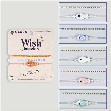 Set 2 pulseras cordón. 50. Pez. Surtidas