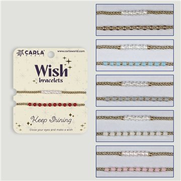 Set 2 pulseras cordón. 56. Perlas. Surtidas