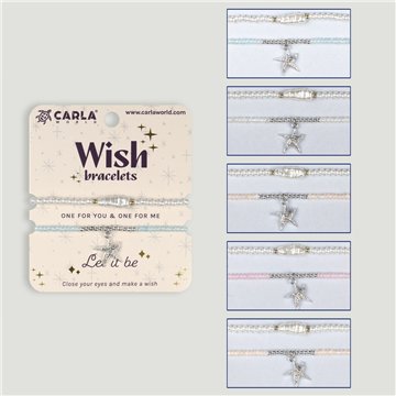 Set 2 pulseras cordón. 60. Estrella/Perla. Surtidas