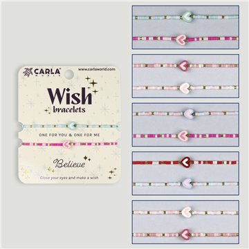 Set 2 pulseras cordón. 61. Corazón. Surtidas