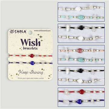 Set 2 pulseras cordón. 68. Corazones. Surtidas