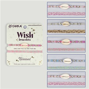 Set 2 pulseras cordón. 75. Concha. Surtidas