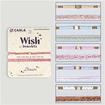 Set 2 pulseras cordón. 77. Perla. Surtidas