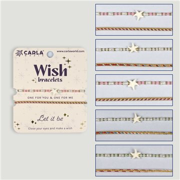 Set 2 pulseras cordón. 84. Estrella. Surtidas