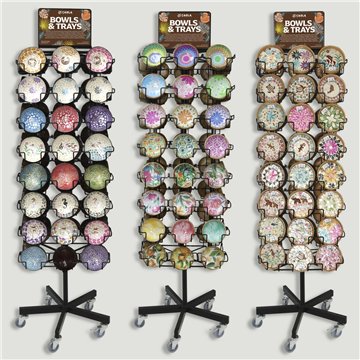 COCO & MANGO BOWLS and RATTAN TRAYS. Expositor con 252 piezas