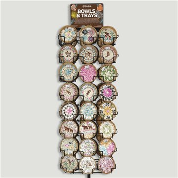 COCO & MANGO BOWLS and RATTAN TRAYS. Doble Carga. Expositor con 504 piezas