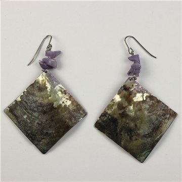 Pendientes Nácar Rugoso. 02. Modelo Rombo. Surtidos