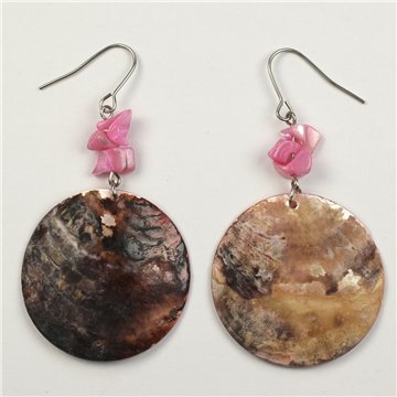 Pendientes Nácar Rugoso. 04. Modelo Redonda. Surtidos