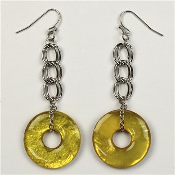 Earrings Capiz. 05. Donut Model. Assorted