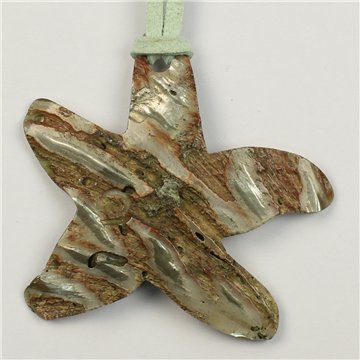Pendant Rough Mother of Pearl with cord. 17. Star Model. Assorted