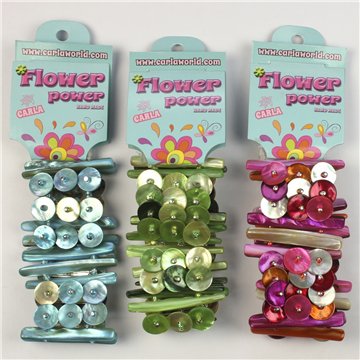 Elastic Mother of Pearl Bracelet. 33. Button Model. Assorted
