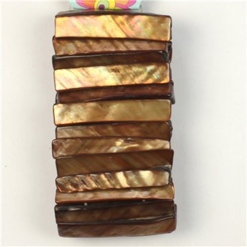 Elastic Mother of Pearl Bracelet. 43. Rectangular Model. Assorted