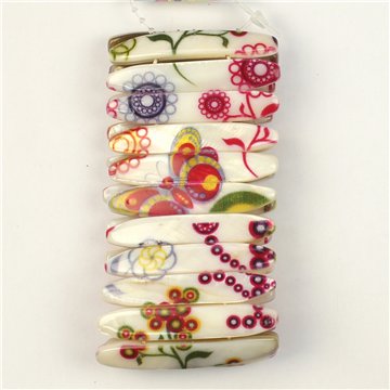 Elastic Mother of Pearl Bracelet. 46. Painted 06 Model. Assorted