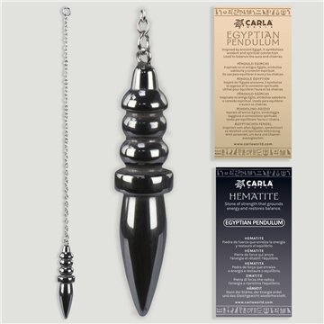 Péndulo egipcio. Hematite con cadena
