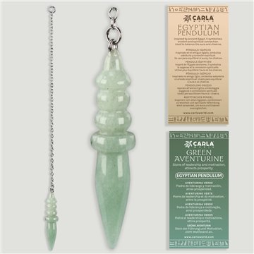 Péndulo egipcio. Aventurina verde con cadena