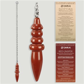 Péndulo egipcio. Jaspe Rojo con cadena