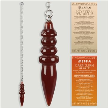 Péndulo egipcio. Ágata Cornalina con cadena
