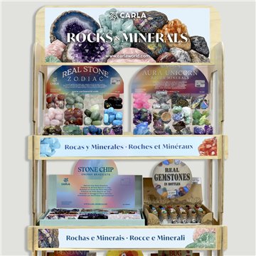 ROCKS & MINERALS. Expositor madera con 1317 piezas