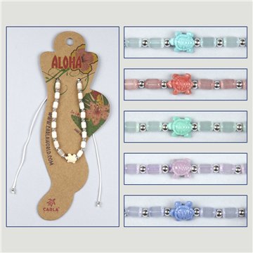 Tobillera ajustable. 70. Modelo: cypraea y pompón