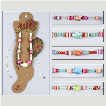 Tobillera ajustable. 74. Modelo: Perla y mineral