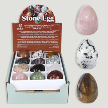 STONE EGG. Decoración huevo mineral. 60x45mm