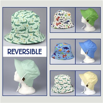 Kids bucket hat. 09. Dinosaurs/Crocodiles. Assorted