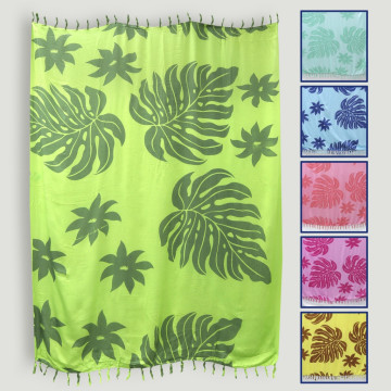 Pareo de rayon. 46. Folhas. 110x165cm