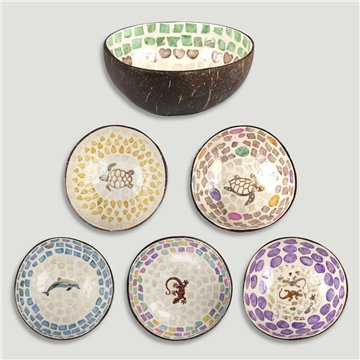 Bol Coco + nácar. Modelos surtidos. 13x5cm