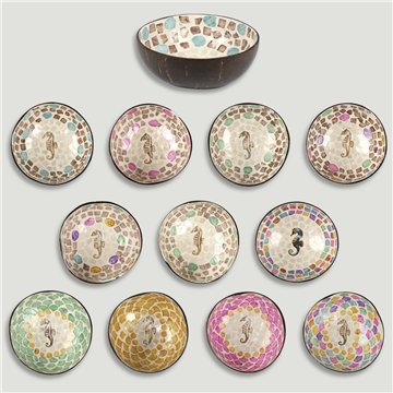 Bol Coco + nácar. Modelo caballito mar. 13x5cm