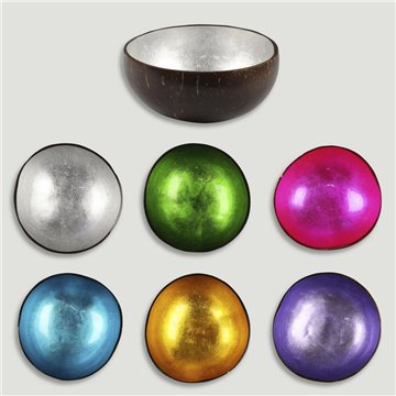 Coconut bowl + mother of pearl. Plain model. 13x5cm