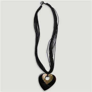 Colg nacar, corazon, cordon, 45cm