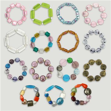 Pulsera vidrio vitrofusion. Modelo 07 colores surt