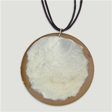 Collar Capiz Redondo mod 02 marron