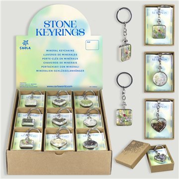 STONE ENERGY. Llavero formas metal + mineral