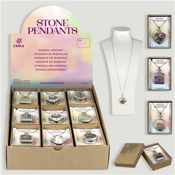 STONE PENDANTS. Colgante formas metal + mineral