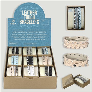 LEATHER TOUCH BRACELETAS. Pulsera piel.