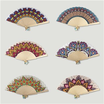 Abanico madera. 03. Modelo Étnico. Surtidos
