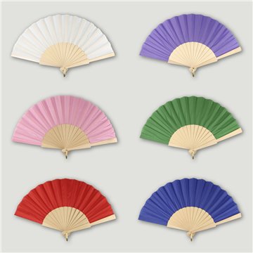 Éventail en bois. 07. Modèle Couleur unie. Surtidos