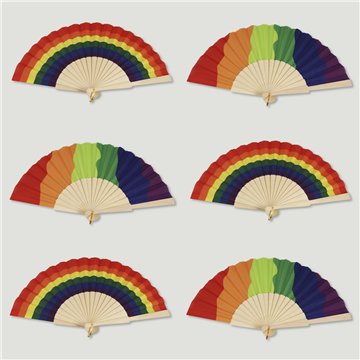 Abanico madera. 08. Modelo Arco Iris. Surtidos