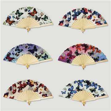 Abanico madera. 14. Modelo Mariposas. Surtidos