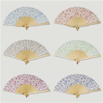 Éventail en bois. 18. Modèle Floral. Surtidos
