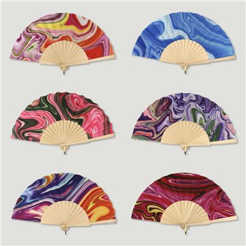 Abanico madera. 29. Modelo Colores acuarela. Surtidos