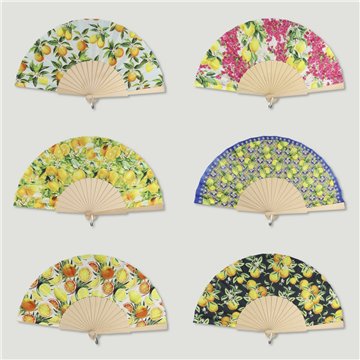 Abanico madera. 34. Modelo Cítricos. Surtidos